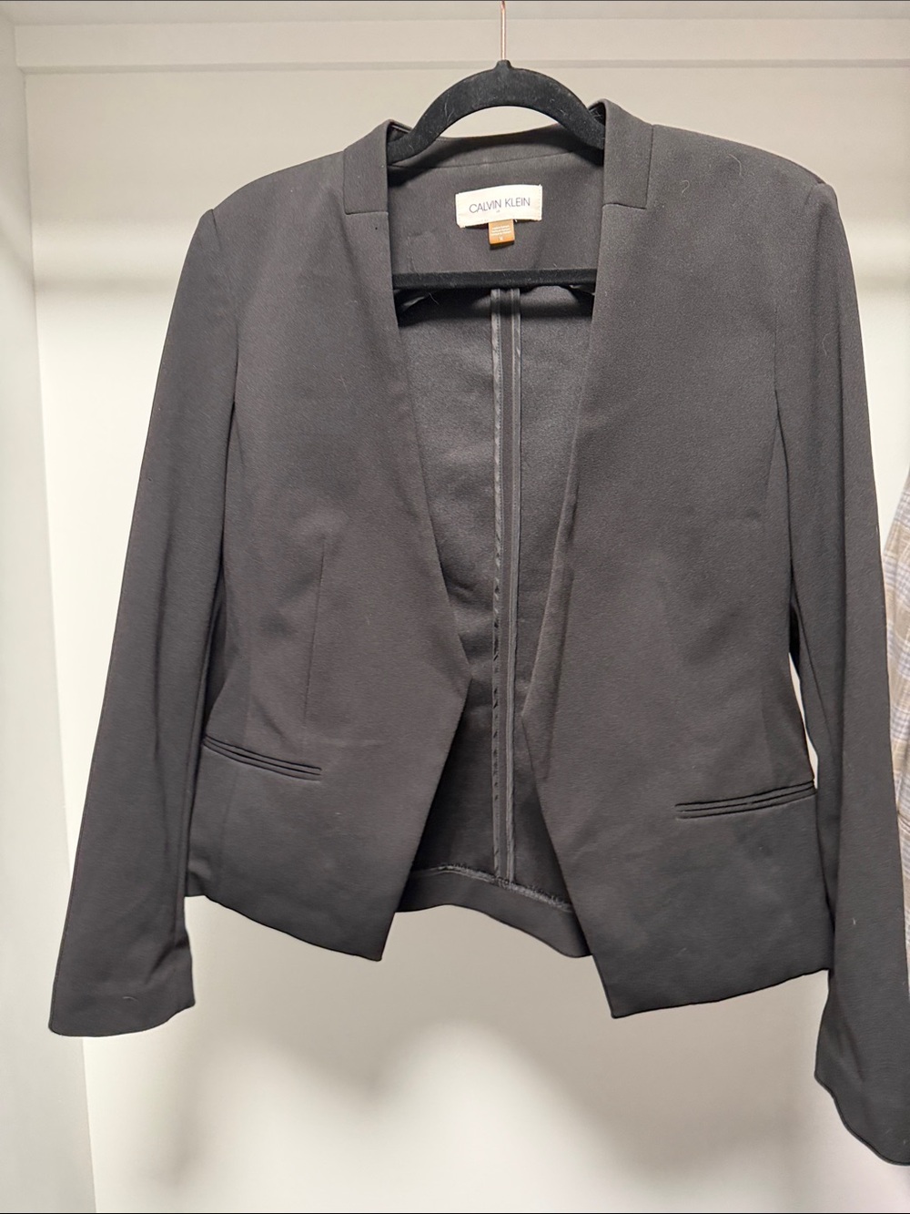 Calvin Klein Women's Black Open-Front Blazer